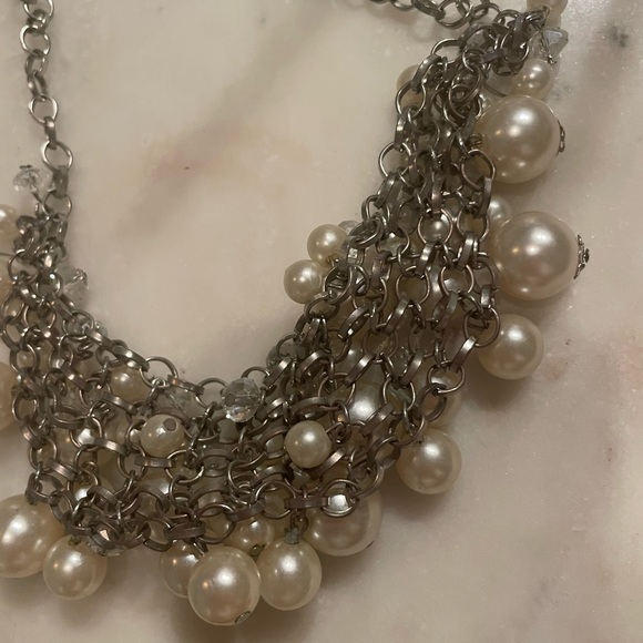 Vintage Cg Stamped Pearl and Gem Necklace - Picture 5 of 5